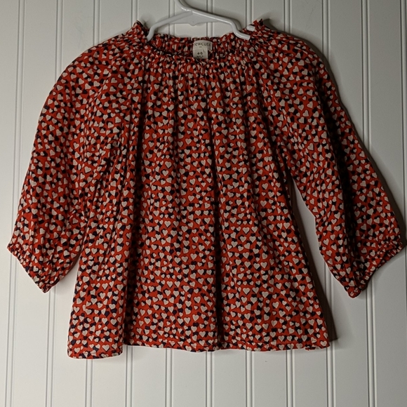 Crewcuts Other - Crewcuts Heart Print Blouse Top Size 4-5